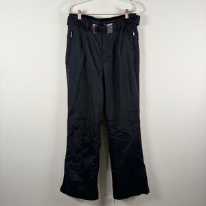 Bogner Womens Black Ski Snow Pants High Rise Belted Size 10 x 32" Inseam